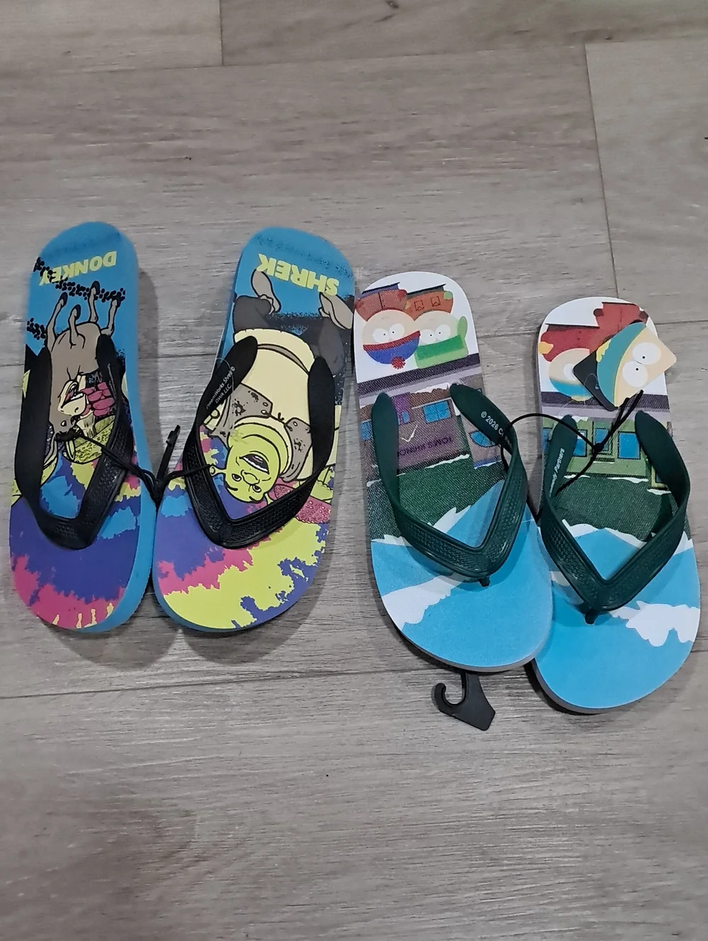 Kids Cartoon Flip Flops - Blue/Multicolor